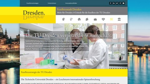 Screenshot der Webseite http://exzellenz.dresden.de/.