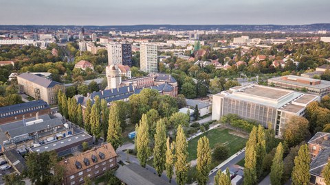 Luftbild vom Campus der TU Dresden