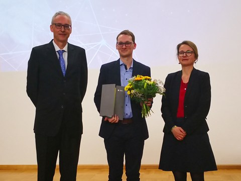 Prof. Karl Leo, Dr. Bernhard Siegmund und Zweite Bürgermeisterin Annekatrin Klepsch