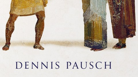 Buchcover mit dem Titel: Dennis Pausch "Virtuose Niedertracht" Die Kunst der Beleidigung in der Antike. Über dem Titel sind drei antike Personen zu sehen.