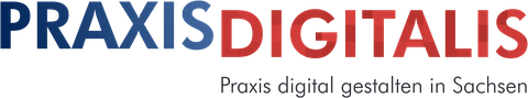 Logo von PraxisdigitaliS, Untertitel: Praxis digital gestalten in Sachsen