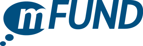 Logo des mFund, blau auf weiß