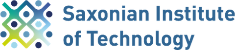 Logo des "Saxonian Institute of Technology" in Petrolblau