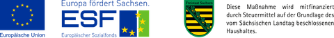 Logos von links: EU, ESF, Freistaat Sachsen