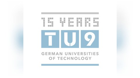 Logo der TU9, Grauer Schriftzug auf weißem Grund