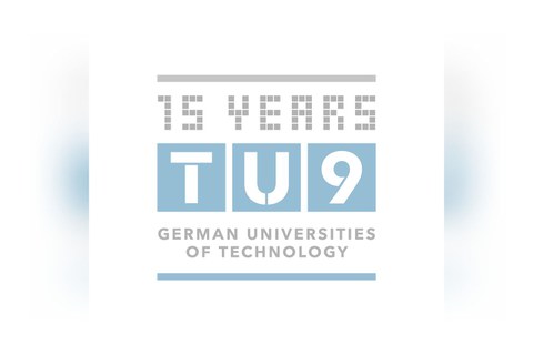 Logo der TU9, Grauer Schriftzug auf weißem Grund