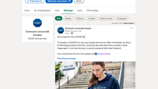 Screenshot der LinkedIn-Seite der TU Dresden.