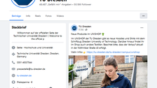 Screenshot der Facebook-Seite der TU Dresden.
