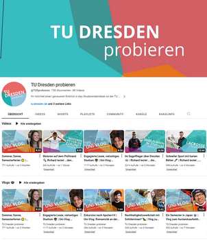 Screenshot vom YouTube-Kanal "TU Dresden probieren".