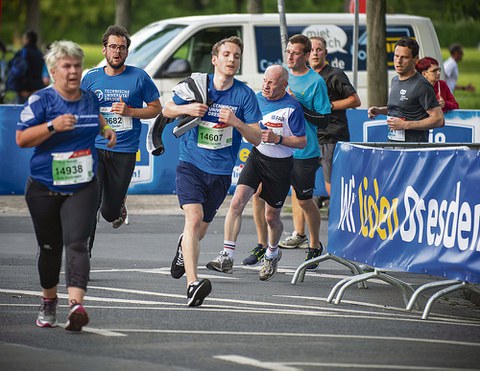 Auch die TUD-Mitarbeiter zeigten bei der REWE Team Challenge 2019 vollen Einsatz.