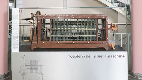 Die Toeplersche Influenzmaschine bekam für rund 10 000 Euro eine Generalüberholung und eine neue Vitrine.
