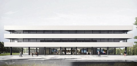 Der geplanten Forschungsneubau für das Lehmann-Zentrum auf dem Campus der TU Dresden.