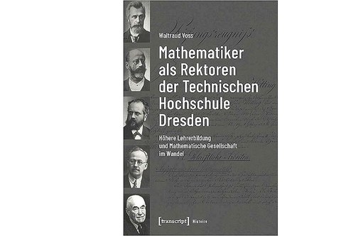 Auf dem Cover des Buchs sind links neben dem Titel Porträts von fünf Rektoren abgebildet. Sie sind von oben nach unten angeordnet.