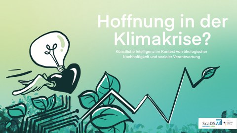 grüner Hintergrund mit der Aufschrift Hoffnung in der Klimakrise