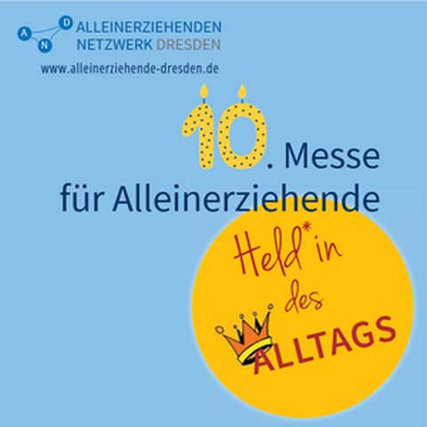 10. Messe für Alleinerziehende auf hellblauem Grund