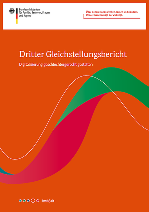 Broschüre in orange mit der Aufschrift Dritter Gleichstellungsbericht