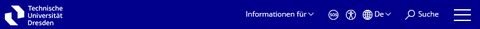 Screenshot der Navigation auf der TUD-Webseite im Headerbereich