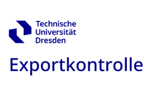 Logo TU Dresden, darunter steht "Exportkontrolle"