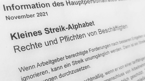Foto des Textes vom HPR zum Streikrecht