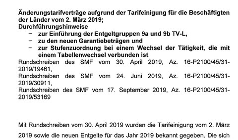 Bild Rundschreiben Tarifeinigung