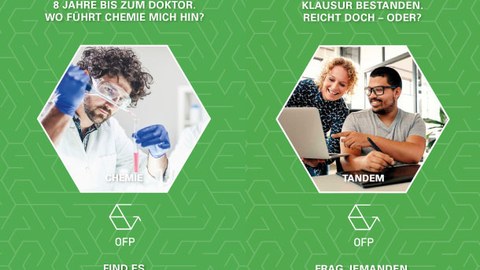 Collage Postkarten Chemie+Tandem-Programm