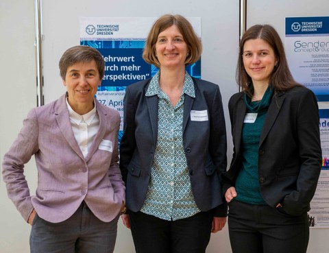 Die drei MEHRWERT-Gastprofessorinnen (v.l.n.r.): Dr. Waltraud Ernst, Dr. Martina Erlemann, Dr. Geeske Scholz