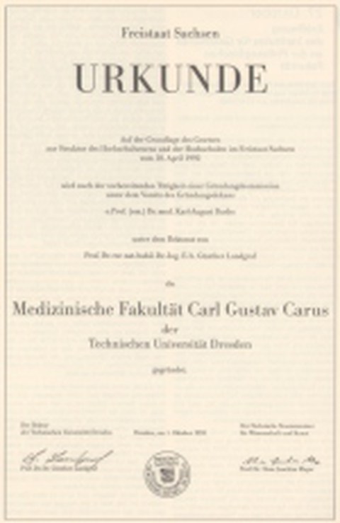 Gründung der Medizinischen Fakultät Carl Gustav Carus