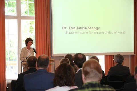 Grußwort der Wissenschaftsministerin Dr. Eva-Maria Stange (Foto: D. Gerlach)