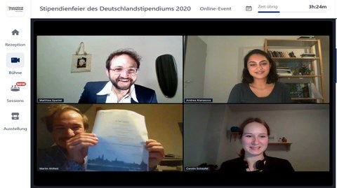 Übergabe Urkunde Deutschland-Stipendium 2020