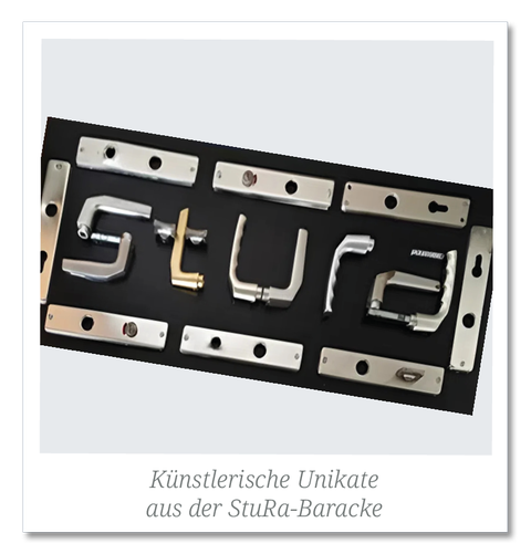 Kunstwerk aus Teilen der Stura-Baracke