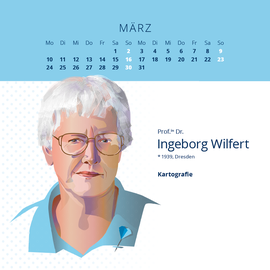 Kalenderblatt März mit Illustration von Prof. Dr.-Ing. habil. Ingeborg Wilfert