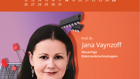 Kalenderblatt Oktober mit Frau vor orangem Hintergrund