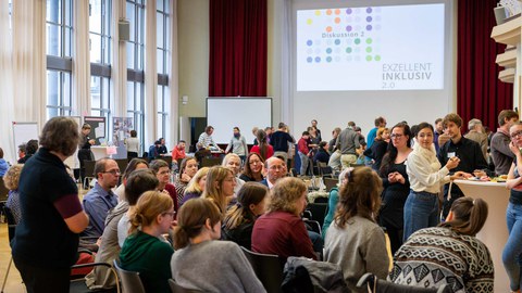 Laufende Diskussionsrunde während des Zukunftslabor "Exzellent Inklusiv 2.0" im Januar 2020.