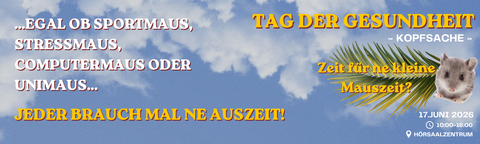 Werbebanner für Tag der Gesundheit "Jeder braucht mal ne Auszeit