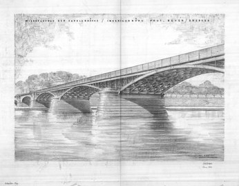 Entwurf zum Wiederaufbau der Carolabrücke 1946