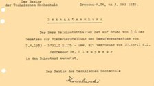 Entlassung des jüdischen Professors Viktor Klemperer 1935.