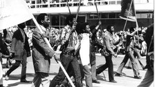 Afrikanische Studenten demonstrieren zum 1. Mai 1972