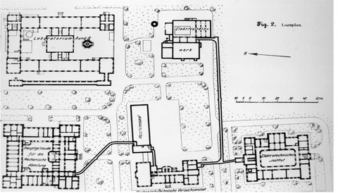 Bebauungsplan für die zukünftige Bebauung des Geländes in der Südvorstadt. Etwa 1903.