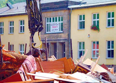 Cotta-Bau in Tharandt nach der Flut