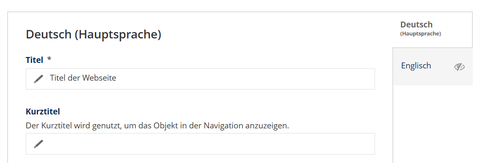 Screenshot des Features zur mehrsprachigen Bearbeitung von Webinhalten