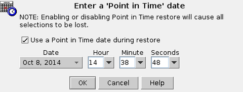 Restore GUI point_in_time