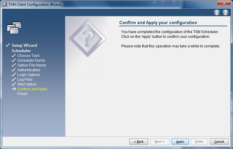 GUI Setup Wizard  scheduler   finish
