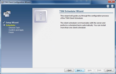 GUI setup wizard  scheduler next
