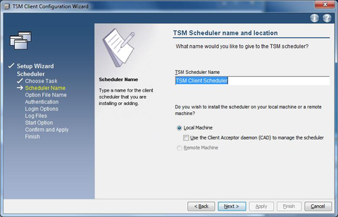 GUI setup wizard  schedule   Name