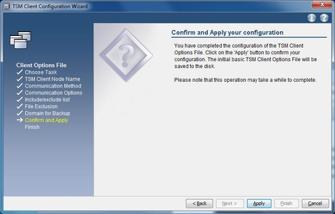 GUI  setup wizard  options file   confirm