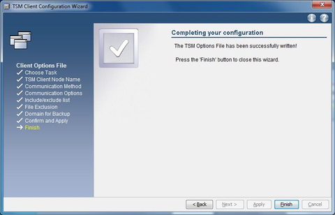 GUI options finish