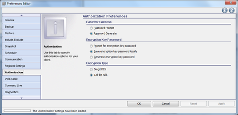 GUI setup wizard client preferences  authorization