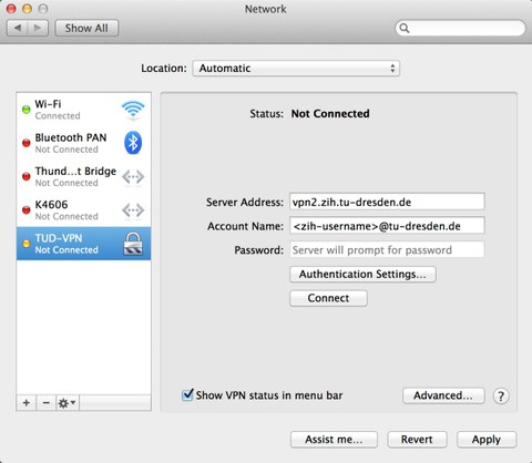 MacOSX VPN Config