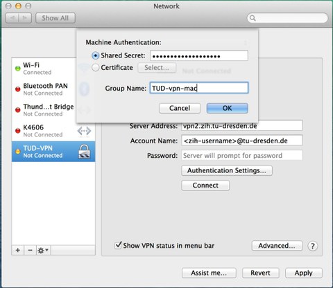 MacOSX VPN Config