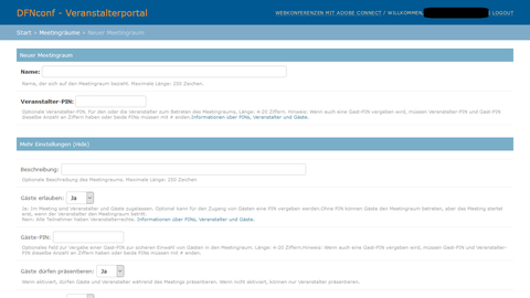 DFN Veranstalter Portal-neu
